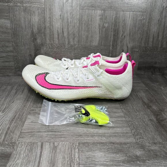 Nike Zoom Rival Sprint Track and Field Cleats Men's size 9.5 White Hot Pink Runn - Picture 2 of 8